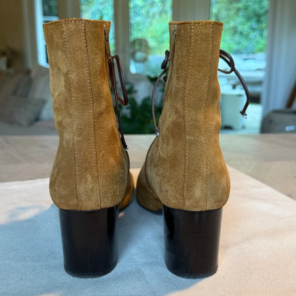 SÉZANE Lace Up Suede Leather Booties SUPER RARE sz US 7 / FR 38 - Picture 8 of 11